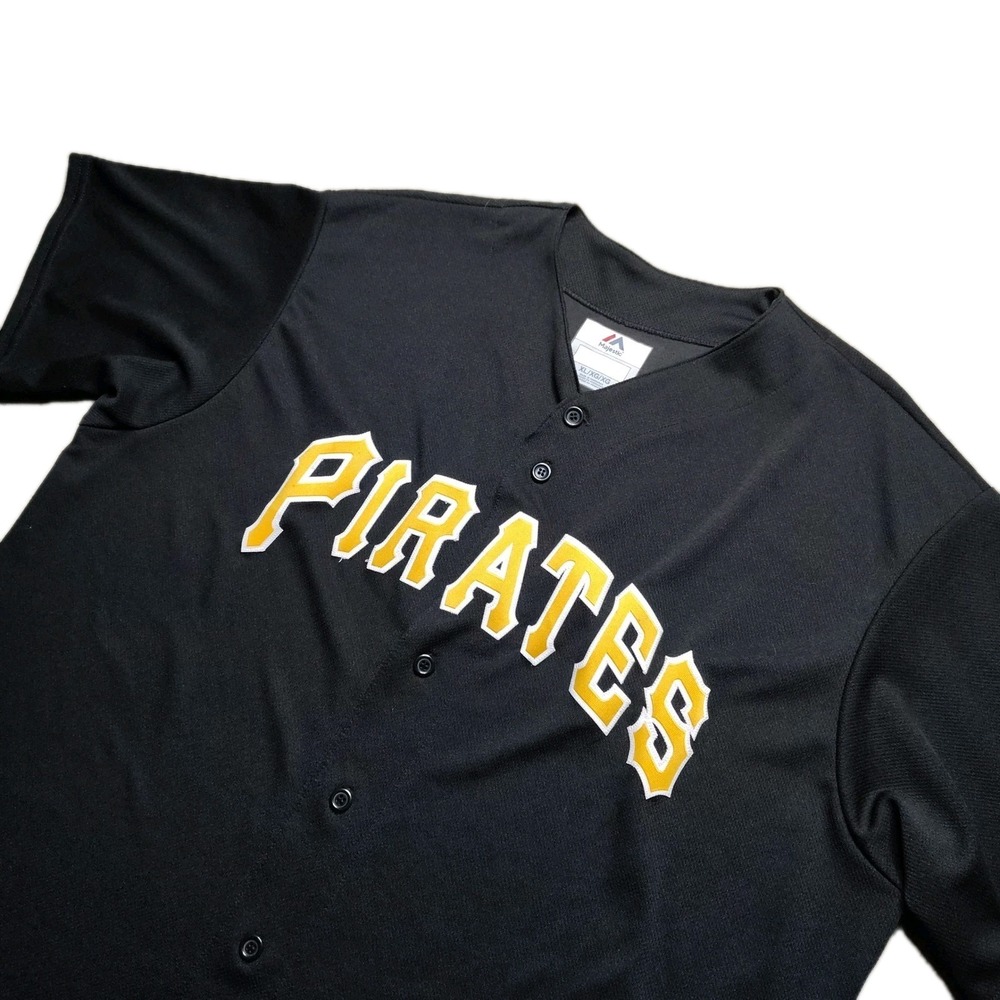 Majestic Pittsburgh Pirates Baseball MLB Jersey Mens XL Black Blank Cool Base